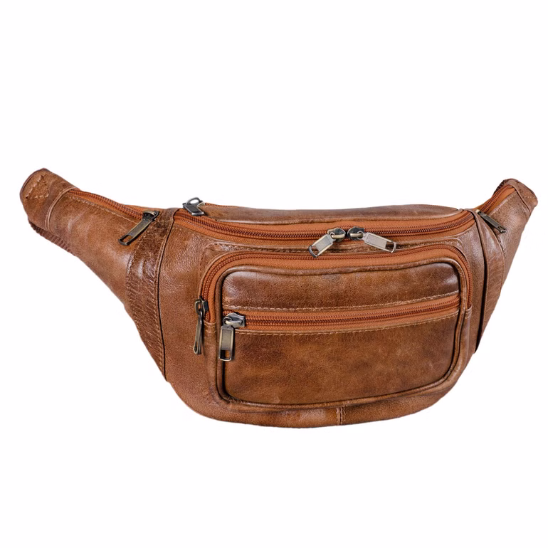 Bolso riñonera bandolera de piel estilo retro