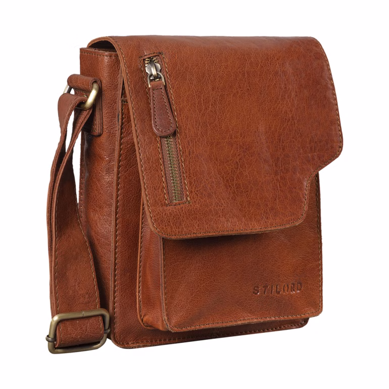 „Pete“ Bandolera De Cuero Hombre Pequeña Vintage Messenger Bag