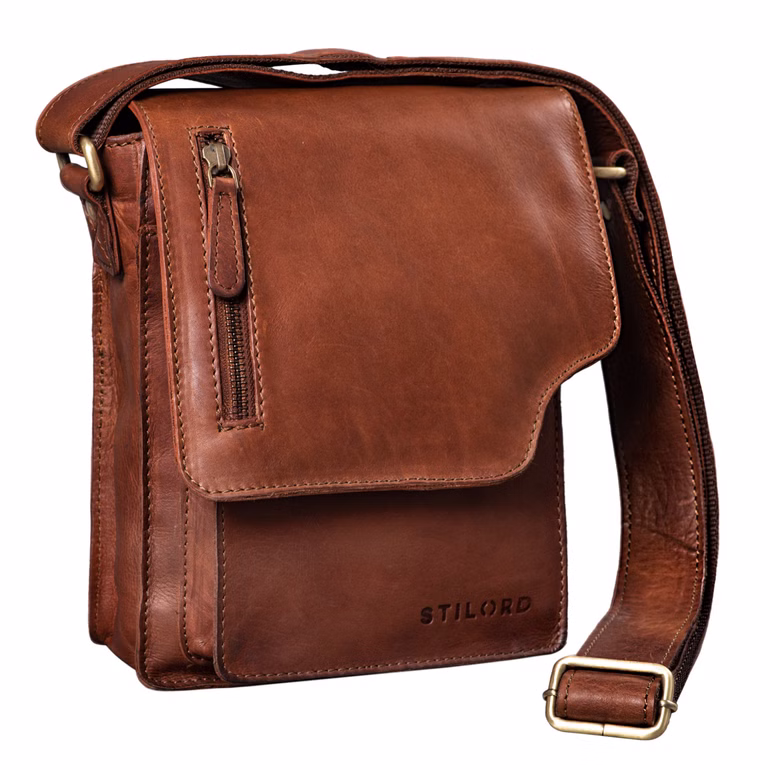 „Pete“ Bandolera De Cuero Hombre Pequeña Vintage Messenger Bag